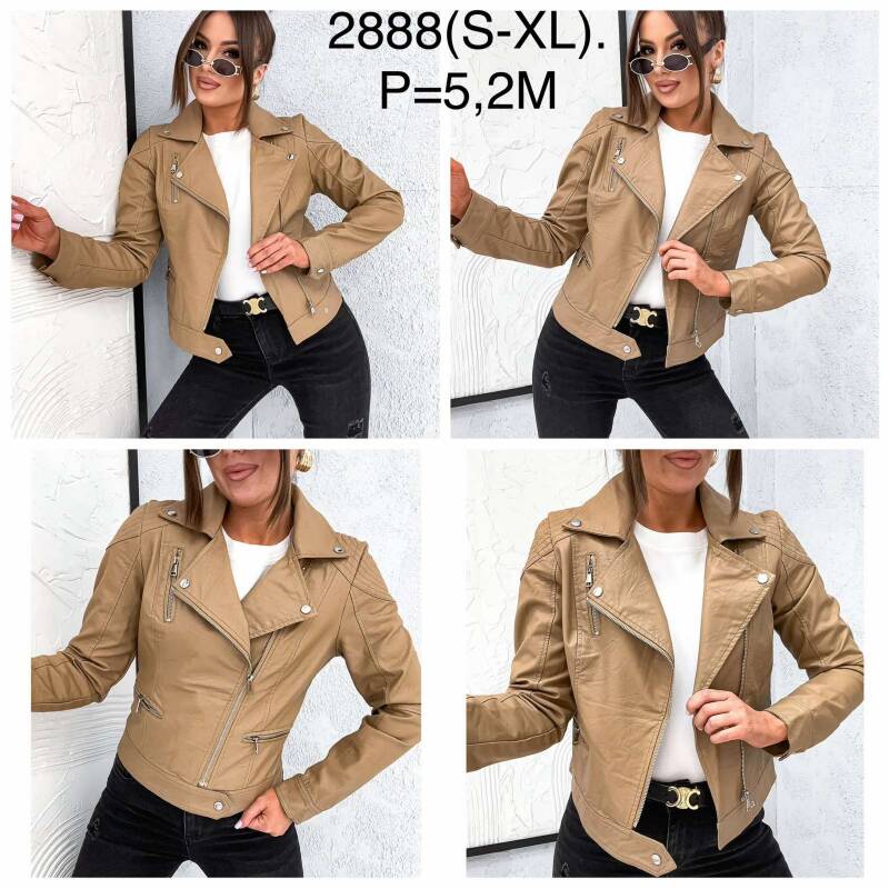 Kurtki damskie skórzana Roz S-XL, 1 Kolor Paczka 5 szt 1